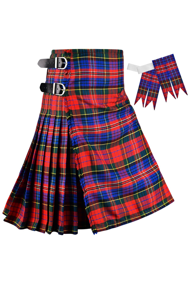Kilt for Men I Macpherson Red Tartan Kilt Polyviscose 8 Yard Traditional Men Kilt