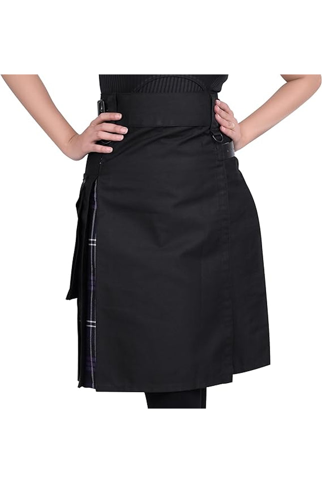 Women's Hybrid Utility Kilt Black| Heritage of Scotland