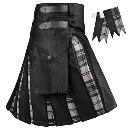 Grey Douglas Hybrid Utility Kilt for Men  - Traditional Style with Modern Functionality | Big & Tall