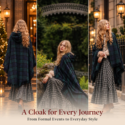 Women Tartan Cloak - Black Watch