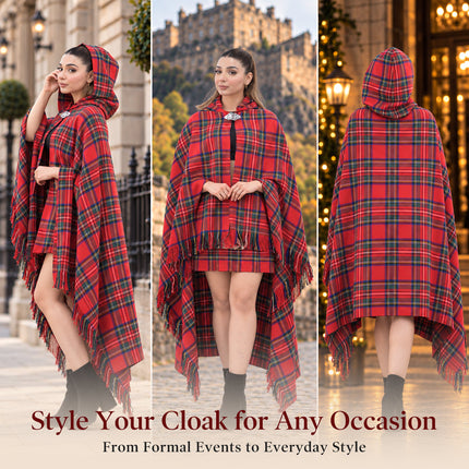 Women Tartan Cloak - Royal Stewart