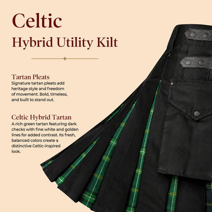 Celtic Hybrid Utility Kilt for Men - Traditional Style with Modern Functionality