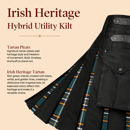 Irish Heritage Hybrid Utility Kilts for Men  - Traditional Style with Modern Functionality