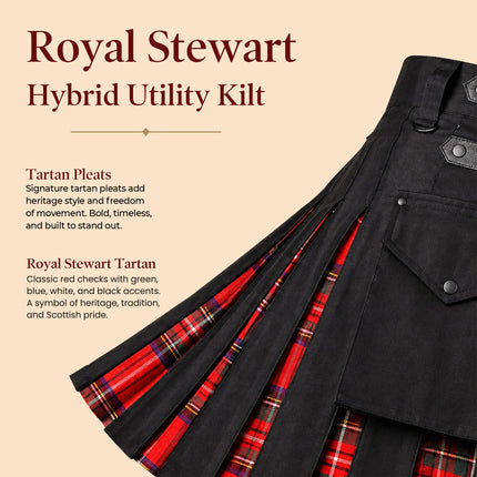 Royal Stewart Kilt for Men  -  Traditional Style with Modern Functionality | Big & Tall