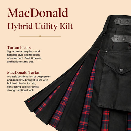 MacDonald Modern Kilt for Men - Traditional Style with Modern Functionality