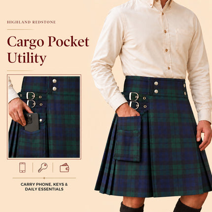 Valor Acrylic Utility Kilt | 16oz Black Watch Scottish Tartan KIlt