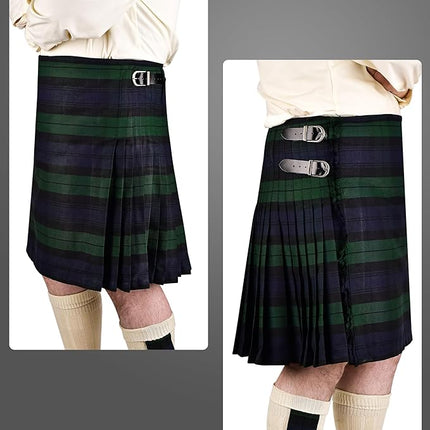 Kilt for Men I Black Watch Tartan Kilt Polyviscose 8 Yard Traditional Men Kilt