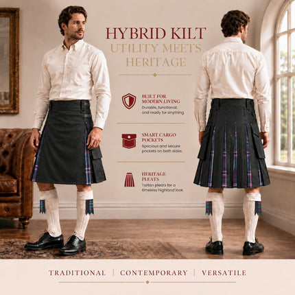 Scottish National Hybrid Utility Kilt for Men - Traditional Style with Modern Functionality