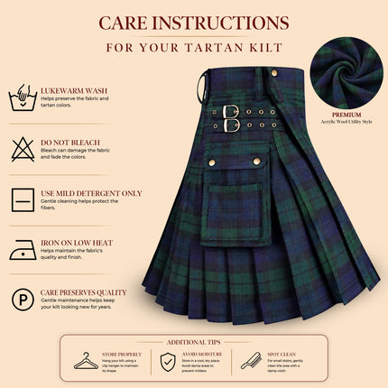 Valor Acrylic Utility Kilt | 16oz Black Watch Scottish Tartan KIlt
