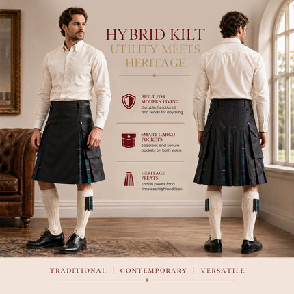 Blue Douglas Kilt for Men  -  Traditional Style with Modern Functionality | Big & Tall