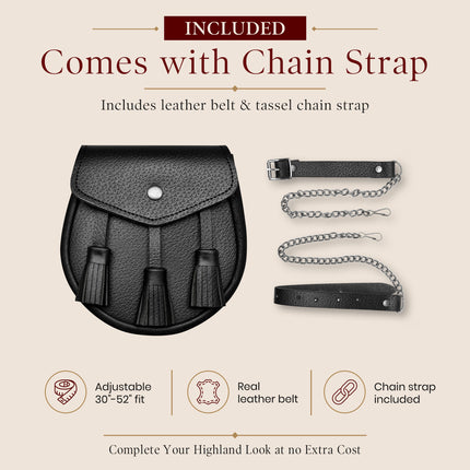 Leather Sporran I Black Grained