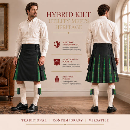 Celtic Hybrid Utility Kilt for Men - Traditional Style with Modern Functionality