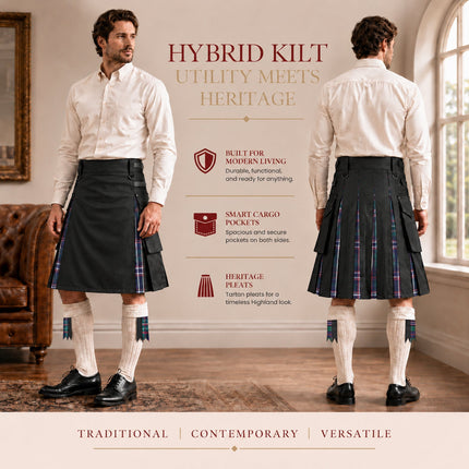 Scottish National Hybrid Utility Kilt for Men - Traditional Style with Modern Functionality