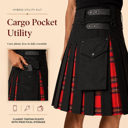 Royal Stewart Kilt for Men  -  Traditional Style with Modern Functionality | Big & Tall