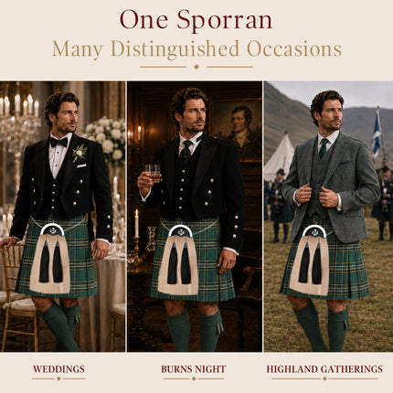 Full Dress Horse Hair Sporran with Thistle Chrome Cantle