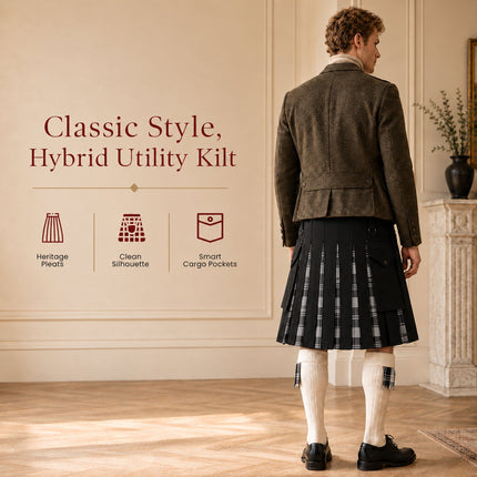 Grey Douglas Hybrid Utility Kilt for Men  - Traditional Style with Modern Functionality | Big & Tall