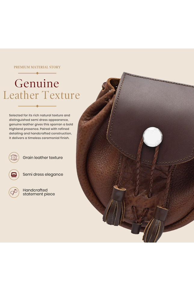 Rob Roy Leather Sporran | Brown