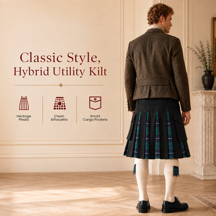 Blue Douglas Kilt for Men  -  Traditional Style with Modern Functionality | Big & Tall