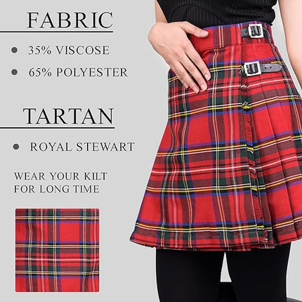 Woman Plaid Kilt - Royal Stewart Tartan Kilt - Premium Quality & Timeless Style