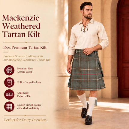 Valor Acrylic Utility Kilt | 16oz Mackenzie Weathered Tartan KIlt