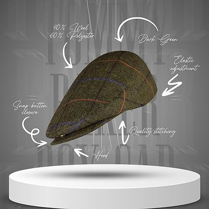 Gatsby Hat Blend Wool Vintage Flat Ivy Cabbie Cap | Greenish Brown