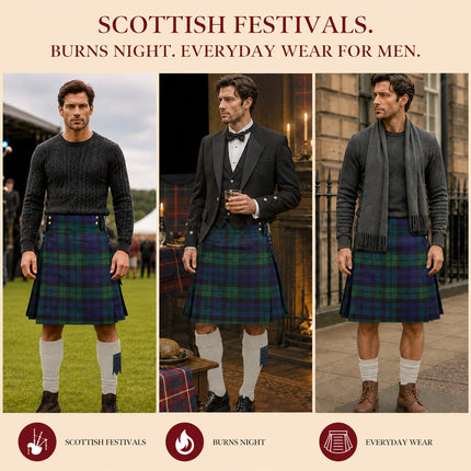Valor Acrylic Utility Kilt | 16oz Black Watch Scottish Tartan KIlt