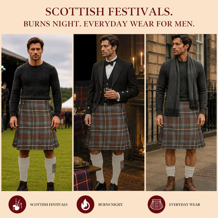 Valor Acrylic Utility Kilt | 16oz Fraser Weathered Tartan KIlt