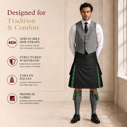 Celtic Hybrid Utility Kilt for Men - Traditional Style with Modern Functionality