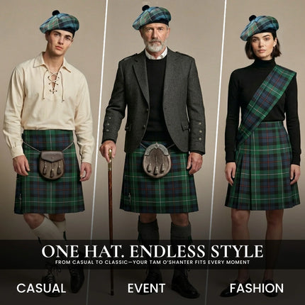 Tam O'Shanter Hat with Pompom | Ancient Colquhoun Tartan