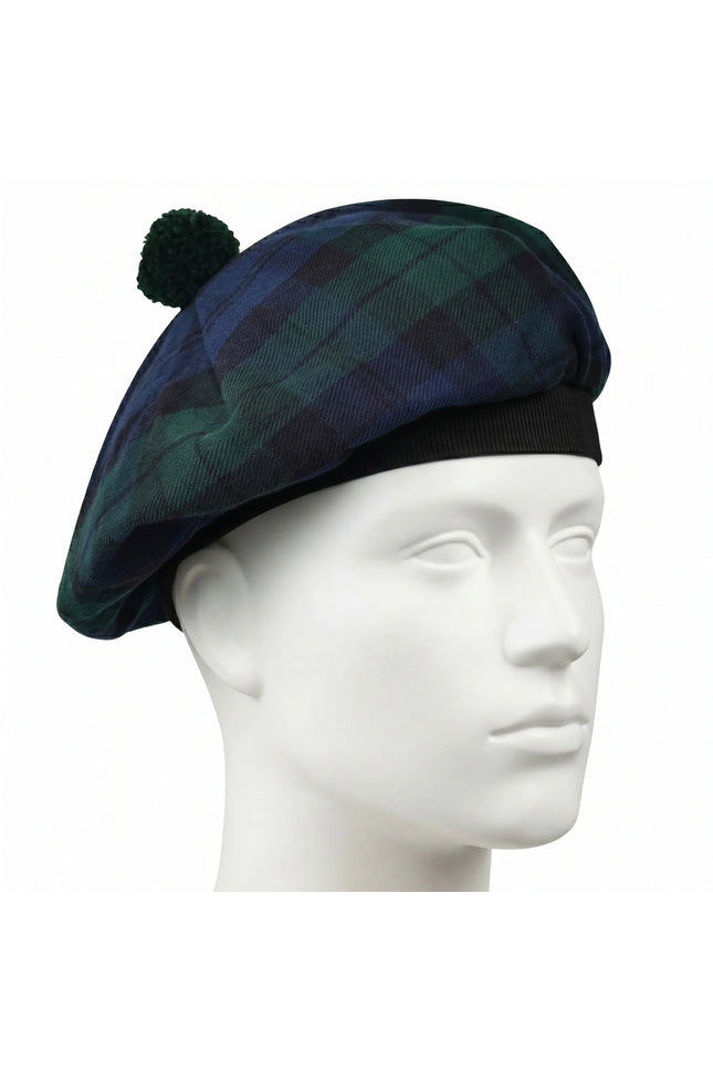Tam O'Shanter Hat with Pompom | Black Watch Tartan