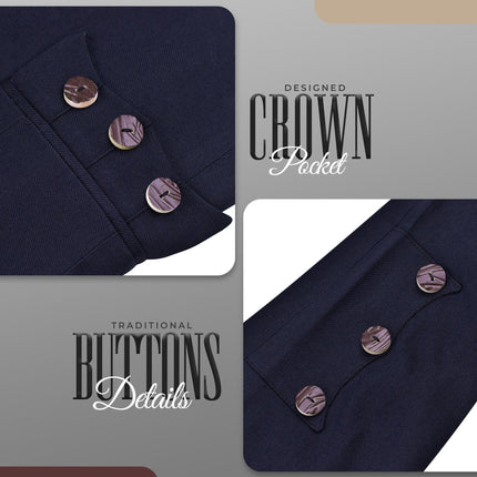 Navy Blue Crail Jacket & Vest  -  Italian Tweed Wool | Scottish Formalwear