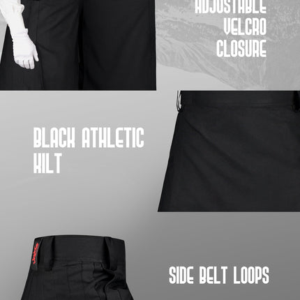 CoreStone Athletic Kilt - Black | Sports kilt For Men