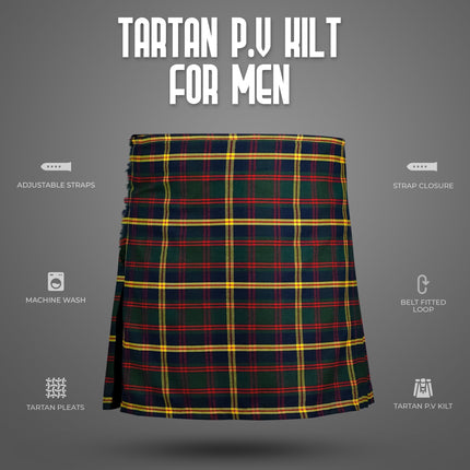 Kilt for Men I US Marine Corps - Leathernecks  Tartan Kilt Polyviscose 8 Yard Traditional Men Kilt | Big & Tall