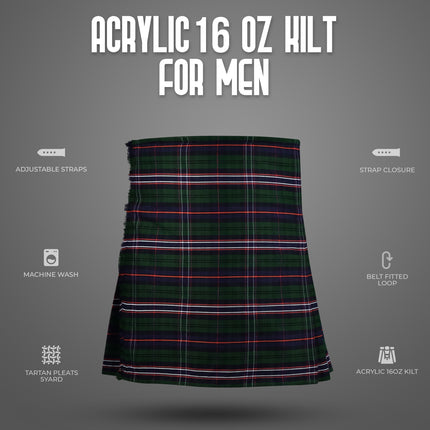 Acrylic Kilt | 16oz  Scottish National Tartan Kilt | Big & Tall