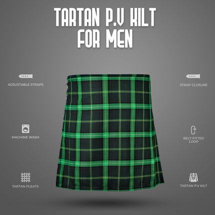Kilt for Men I Celtic Tartan Kilt Polyviscose 8 Yard Traditional Men Kilt