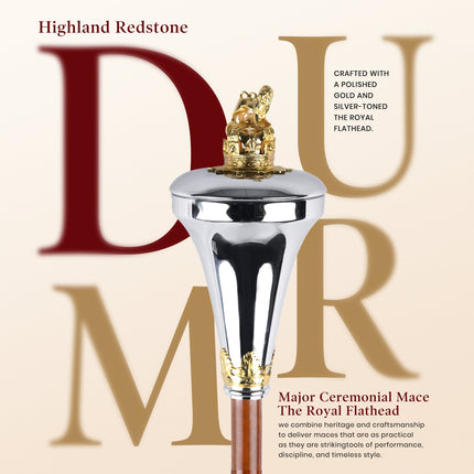 Scottish Drum Major Ceremonial Mace| Royal Flat Head