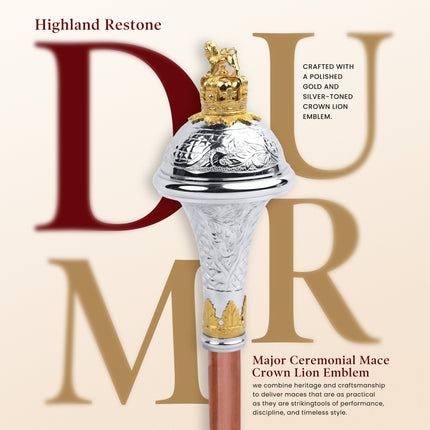 Scottish Drum Major Ceremonial Mace| Crown Lion Emblem