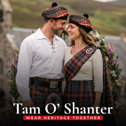 Tam O'Shanter Hat with Pompom | Firefighter Tartan (Discontinued)