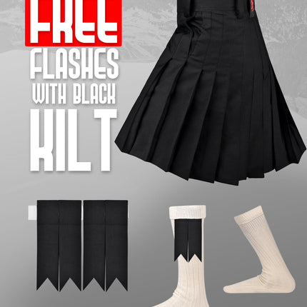 CoreStone Athletic Kilt - Black | Sports kilt For Men
