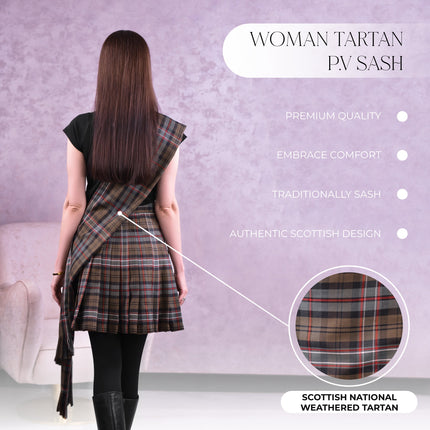 Women's Sash | Scottish Heritage Weathered Tartan