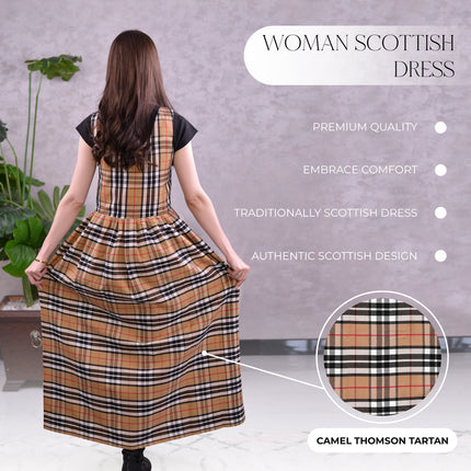 Women's Scottish Highland Dress - Long Tartan Dress | Camel Thomson