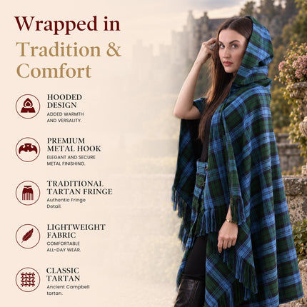 Women Tartan Cloak - Ancient Campbell