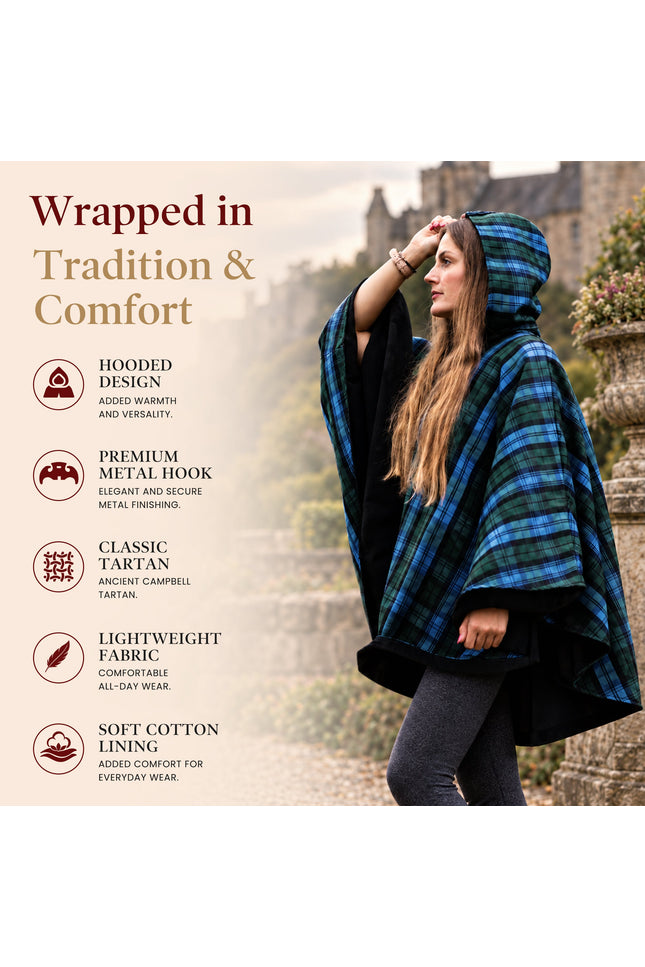 Women Tartan Cape - Ancient Campbell