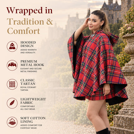 Women Tartan Cape - Royal Stewart