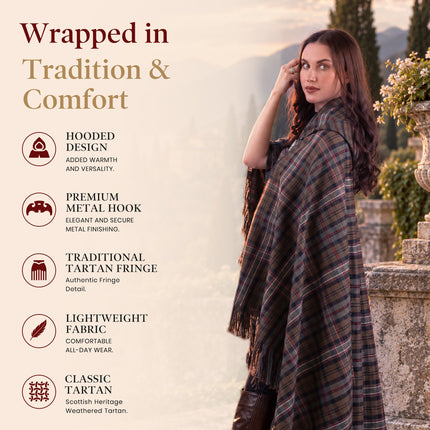 Women Tartan Cloak - Scottish Heritage Weathered