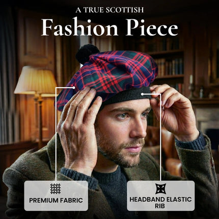 Tam O'Shanter Hat with Pompom | MacDonald Tartan