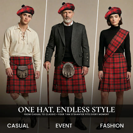 Tam O'Shanter Hat with Pompom | Macintosh Tartan