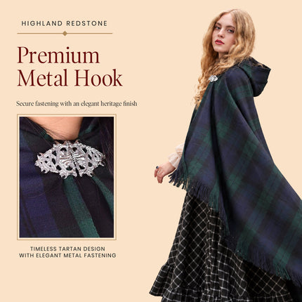 Women Tartan Cloak - Black Watch