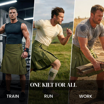 Phantom Modern Utility Kilt | Olive Green