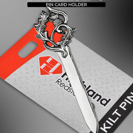 Scottish Kilt Pin for men | Thistle Sword Pewter Chrome